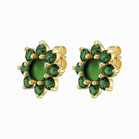 Dyrberg Kern Rosetta Gold Earrings - Green